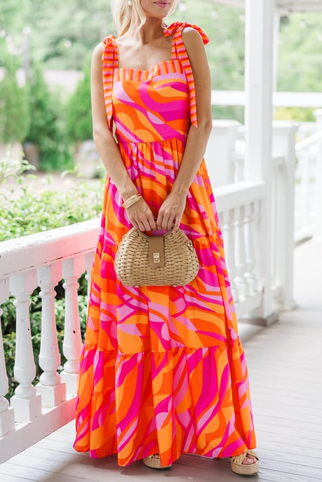 Vestido Maxi Tricolor con Estampado Abstracto - Image 4