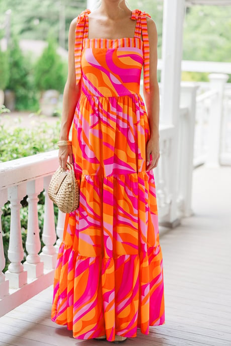 Vestido Maxi Tricolor con Estampado Abstracto - Image 5