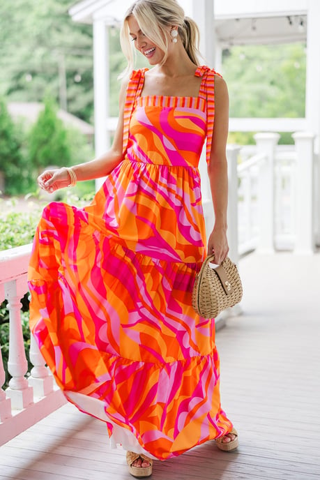 Vestido Maxi Tricolor con Estampado Abstracto - Image 6