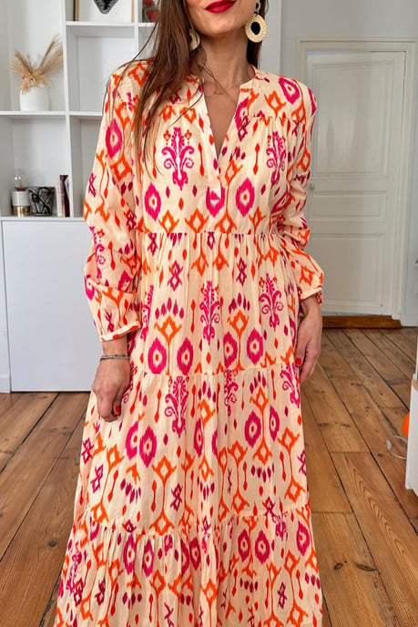Vestido Maxi Ikat de Niveles - Image 4