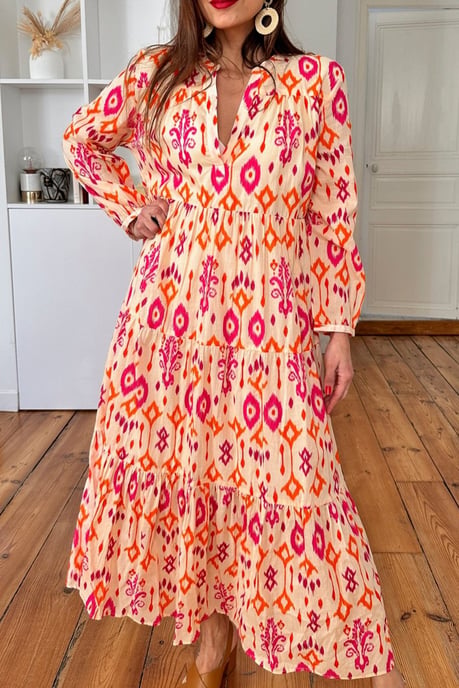Vestido Maxi Ikat de Niveles - Image 6