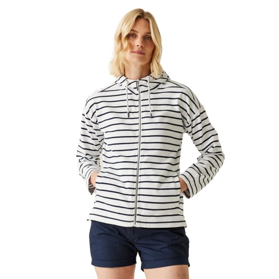 Regatta Womens/Ladies Bayletta II Striped Full Zip Hoodie (White/Navy) - Image 4