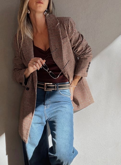 Blazer de patrón de pata de gallo - Image 3
