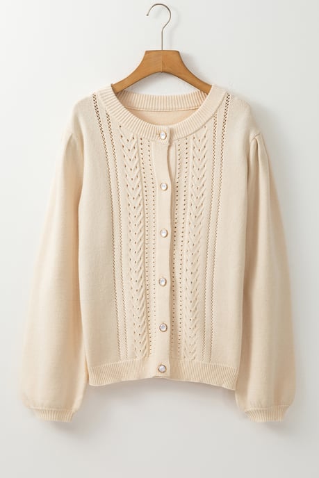 Cardigan de punto trenzado con cierre de botones - Image 6