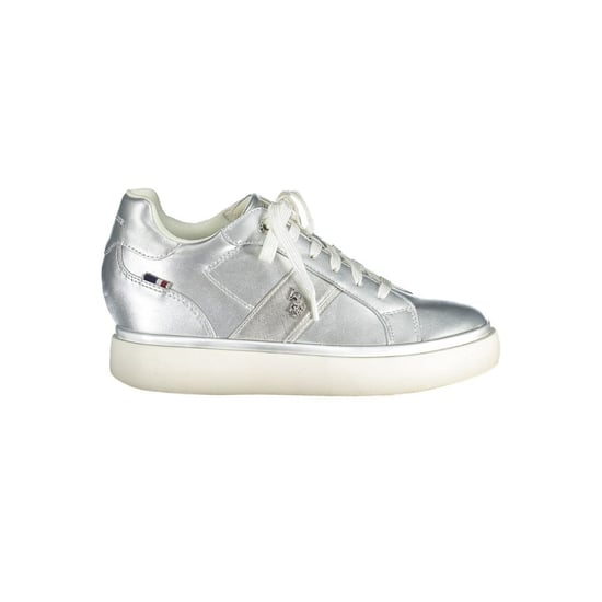 Zapatillas bajas de cuero plateado - Image 1