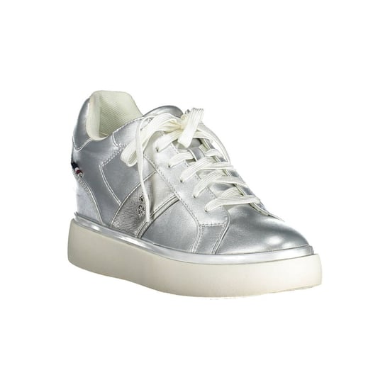 Zapatillas bajas de cuero plateado - Image 3