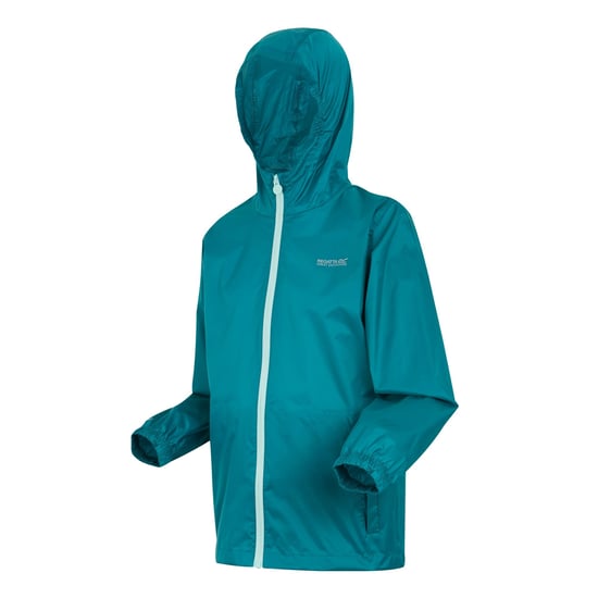 Regatta Great Outdoors Childrens/Kids Pack It Jacket III Waterproof Packaway Black (Exotic Plume/Icy Morn) - Image 3