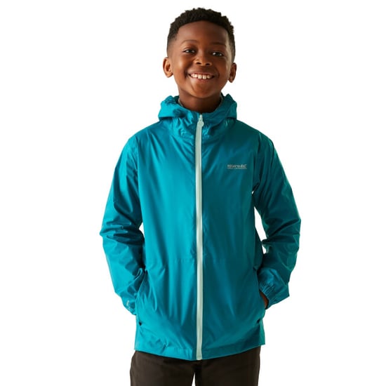 Regatta Great Outdoors Childrens/Kids Pack It Jacket III Waterproof Packaway Black (Exotic Plume/Icy Morn) - Image 4
