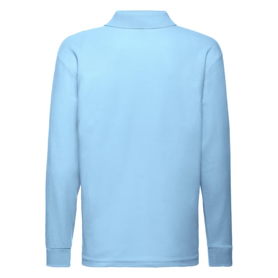 Fruit of the Loom Childrens/Kids Long-Sleeved Polo Shirt (Sky Blue) - Image 2