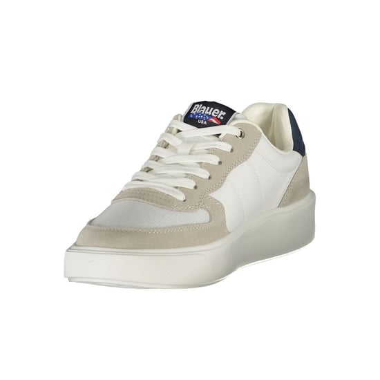 Blauer Zapatilla de Hombre de Cuero Blanco - Image 3