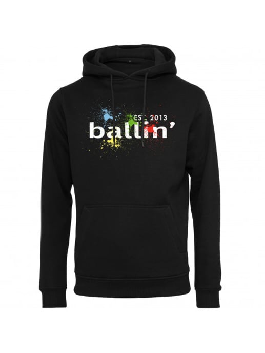 Ballin Est. 2013 Sudaderas con capucha Paint Splatter Hoodie Negro - Image 2