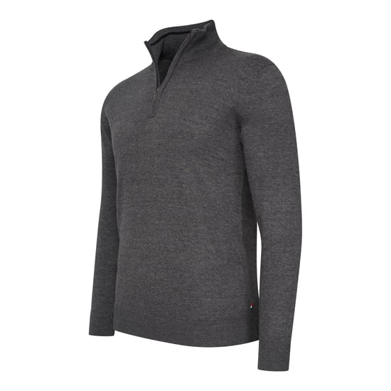 Cappuccino Italia Jersey Bergamo Zip Pullover Grey - Image 1