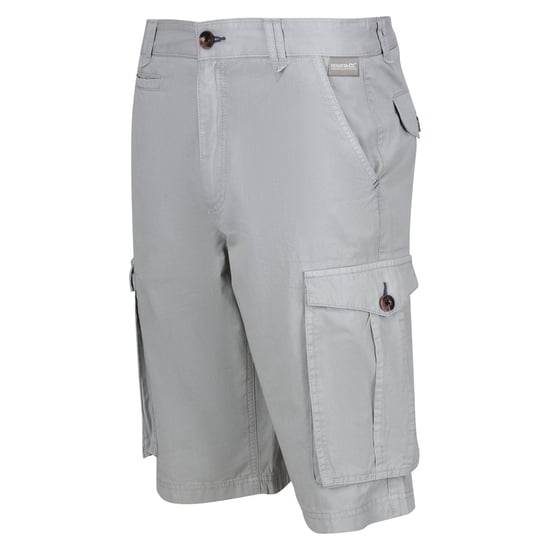 Regatta Mens Shorebay Vintage Cargo Shorts (Silver Grey) - Image 3