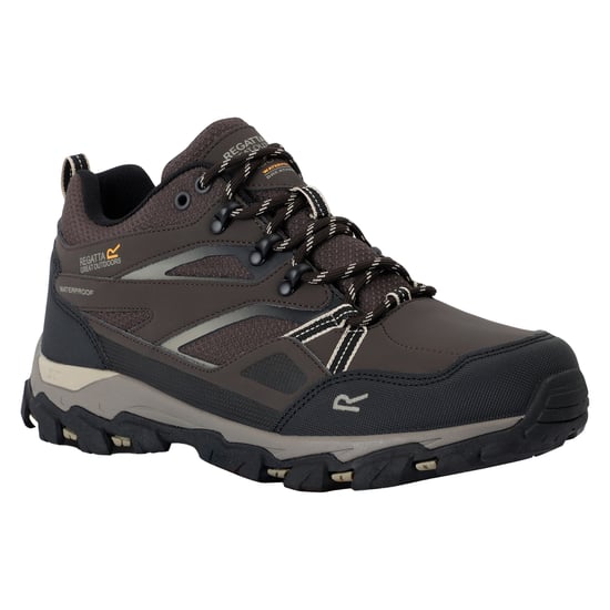 Regatta Mens Holcombe 3 Low Walking Boots (Peat/Gold Fawn) - Image 4