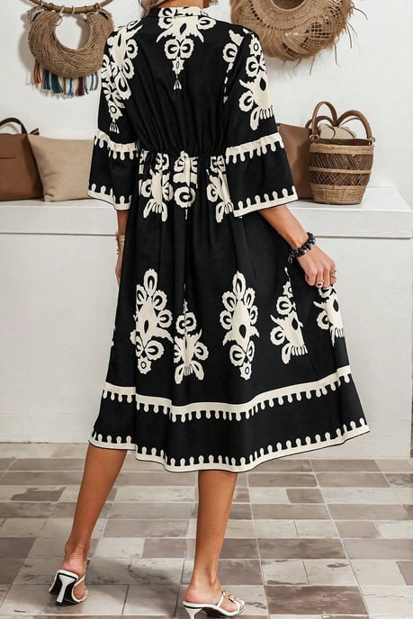 Vestido Midi Acampanado con Estampado Floral - Image 2