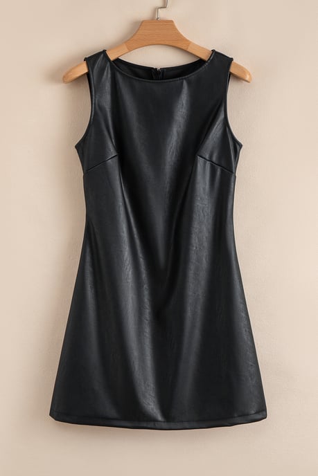 Vestido sin mangas de cuero sintético - Image 5