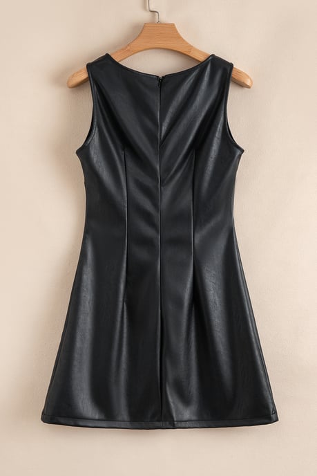 Vestido sin mangas de cuero sintético - Image 6