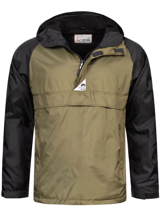 Chaqueta impermeable Arctic Seven para hombre – Negro oliva - Image 1