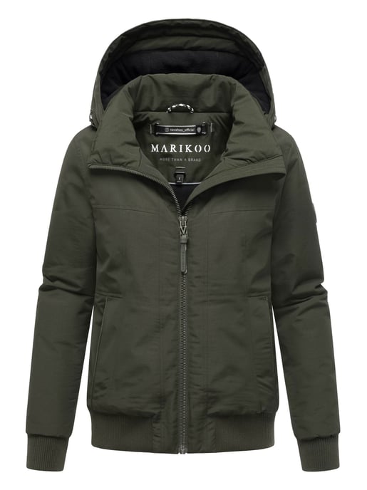 Chaqueta de invierno Marikoo Mooni 16 para mujer estilo bomber con capucha - Image 1
