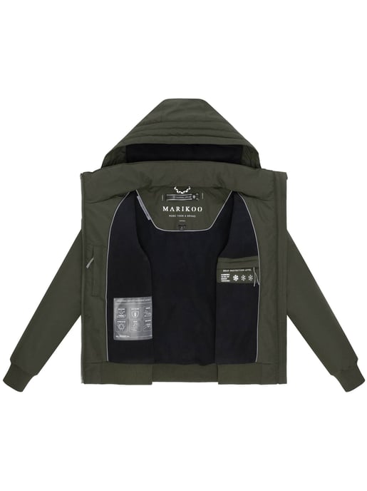 Chaqueta de invierno Marikoo Mooni 16 para mujer estilo bomber con capucha - Image 4