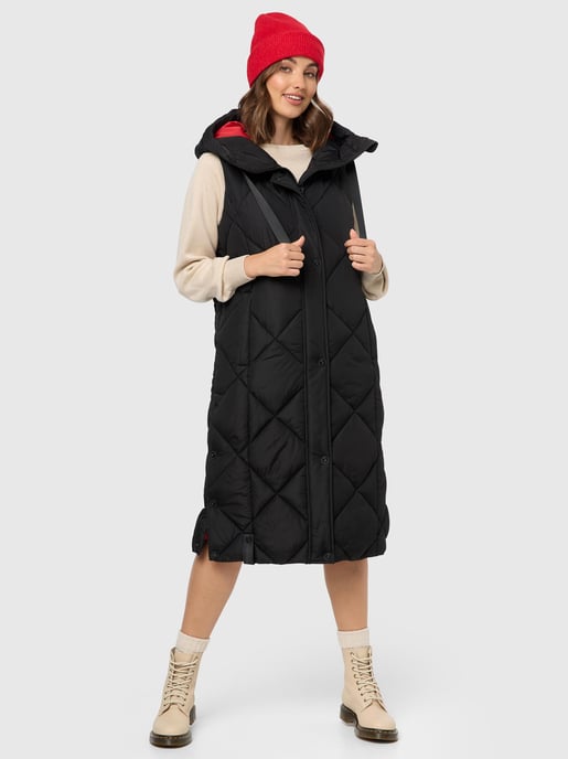 Navahoo chaleco acolchado largo para mujer Schnuckel – Moderno & con capucha - Image 6