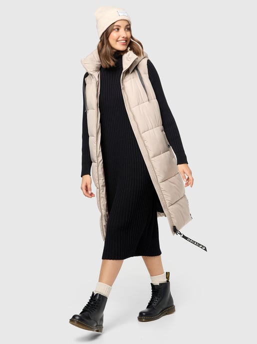 Navahoo chaleco acolchado para mujer Schnuffelchen – Largo & con capucha - Image 6