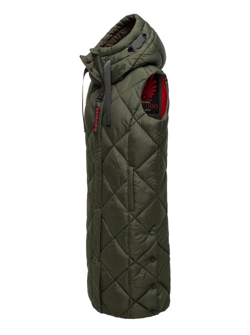 Navahoo chaleco acolchado largo para mujer Schnuckel – Moderno & con capucha - Image 3