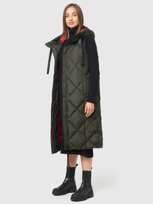 Navahoo chaleco acolchado largo para mujer Schnuckel – Moderno & con capucha - Image 6