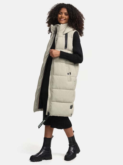 Navahoo chaleco acolchado para mujer Schnuffelchen – Largo & con capucha - Image 2