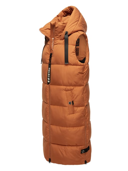 Navahoo chaleco acolchado para mujer Schnuffelchen – Largo & con capucha - Image 3