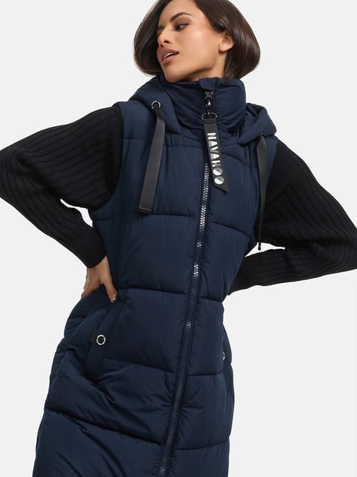 Navahoo chaleco acolchado para mujer Schnuffelchen – Largo & con capucha - Image 6