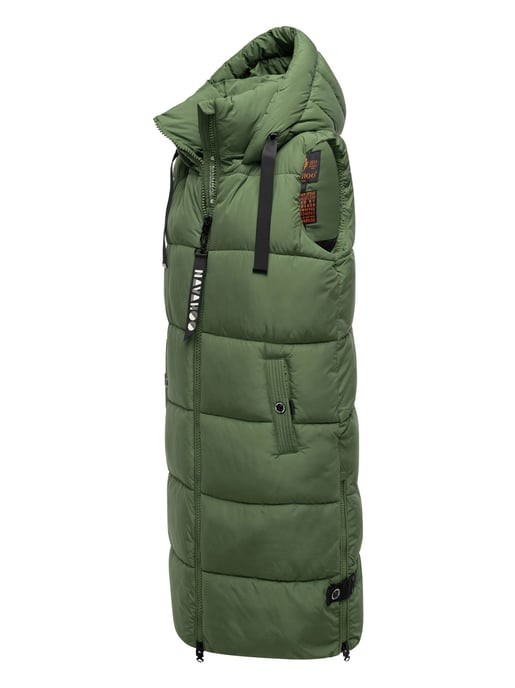 Navahoo chaleco acolchado para mujer Schnuffelchen – Largo & con capucha - Image 2