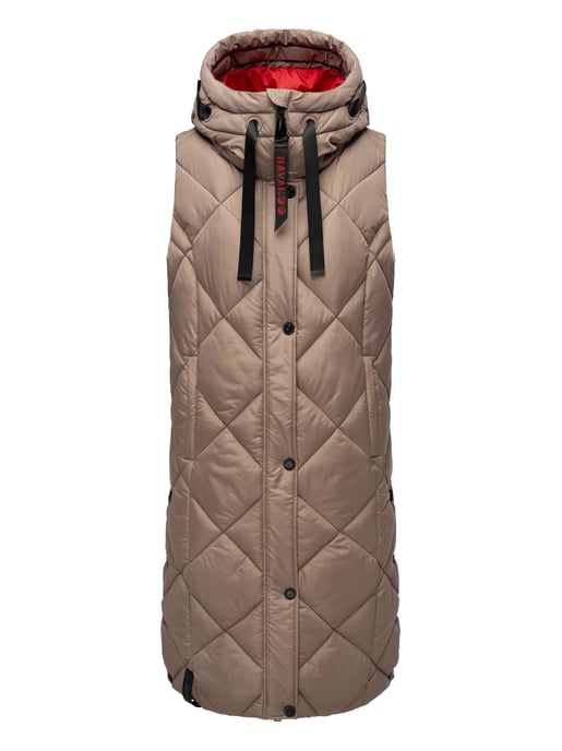Navahoo chaleco acolchado largo para mujer Schnuckel – Moderno & con capucha - Image 1