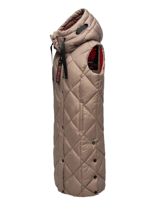 Navahoo chaleco acolchado largo para mujer Schnuckel – Moderno & con capucha - Image 3