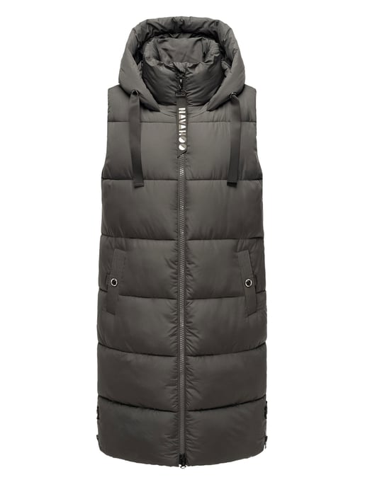 Navahoo chaleco acolchado para mujer Schnuffelchen – Largo & con capucha - Image 1