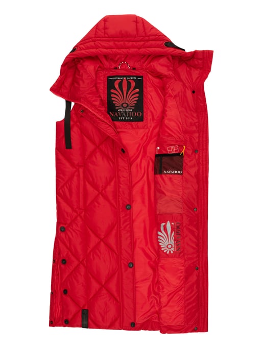 Navahoo chaleco acolchado largo para mujer Schnuckel – Moderno & con capucha - Image 5