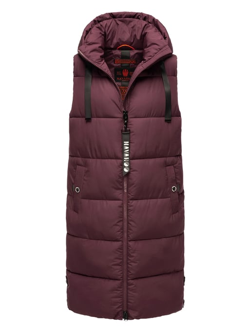 Navahoo chaleco acolchado para mujer Schnuffelchen – Largo & con capucha - Image 2