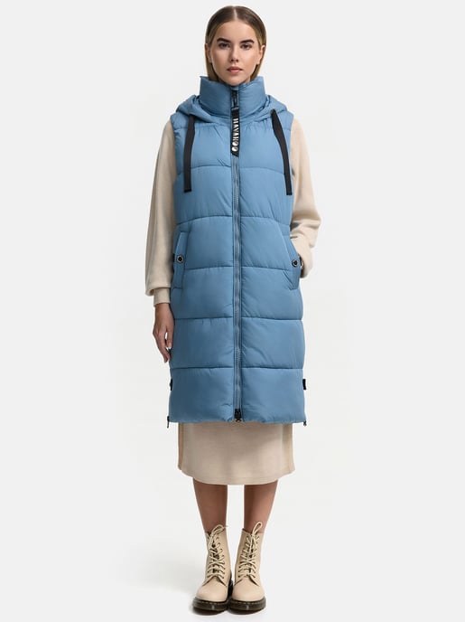 Navahoo chaleco acolchado para mujer Schnuffelchen – Largo & con capucha - Image 6