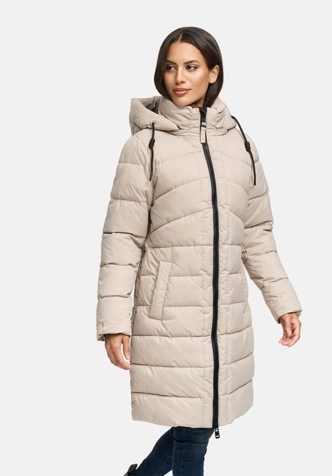 Abrigo de invierno Marikoo Kaltnäschen para mujer con capucha desmontable - Image 5