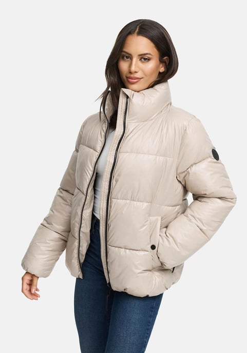 Chaqueta de invierno Marikoo Hazalee para mujer estilo puffer con acabado brillante - Image 5