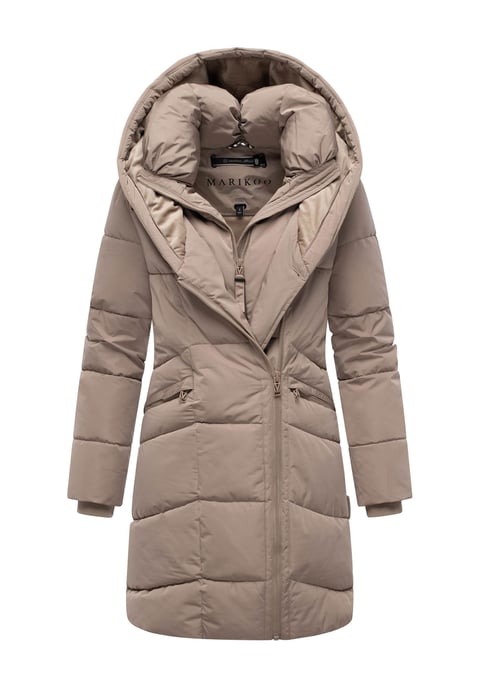 Abrigo acolchado de mujer Marikoo Virenaa con diseño de capas y forro polar - Image 1