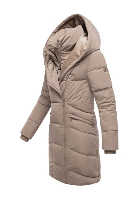 Abrigo acolchado de mujer Marikoo Virenaa con diseño de capas y forro polar - Image 2