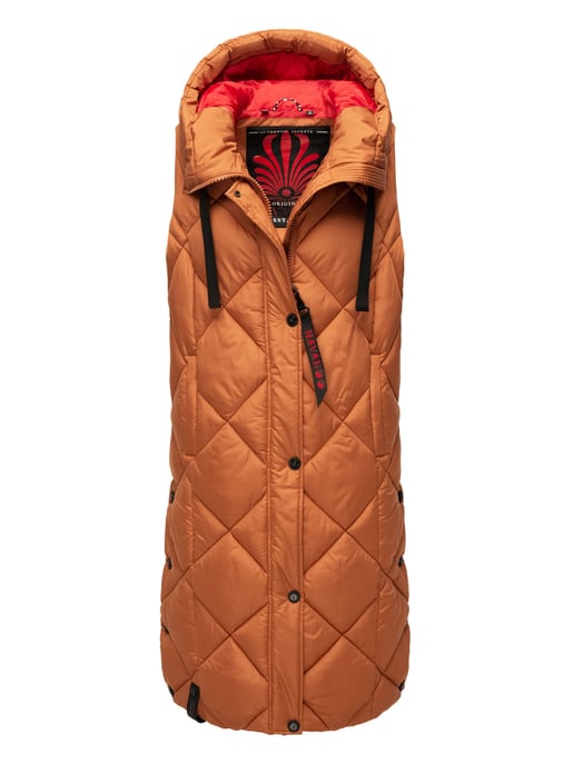 Navahoo chaleco acolchado largo para mujer Schnuckel – Moderno & con capucha - Image 2