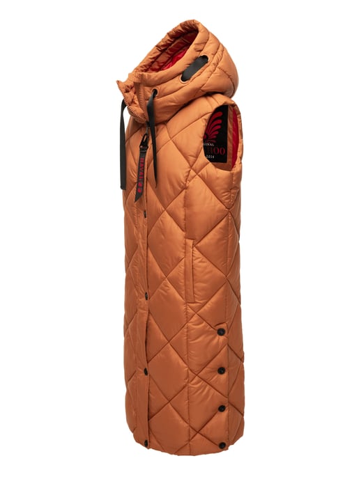 Navahoo chaleco acolchado largo para mujer Schnuckel – Moderno & con capucha - Image 3