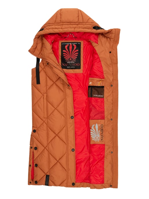 Navahoo chaleco acolchado largo para mujer Schnuckel – Moderno & con capucha - Image 5