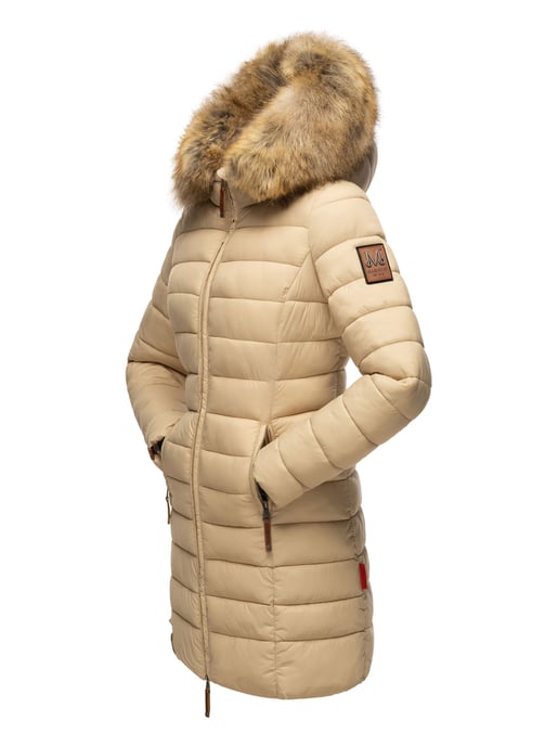Chaqueta Marikoo Rose para mujer con diseño acolchado y cuello de pelo sintético desmontable - Image 4