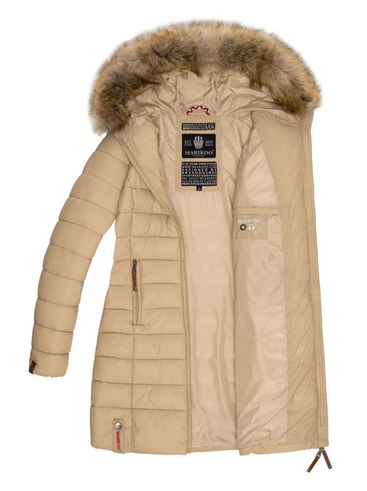 Chaqueta Marikoo Rose para mujer con diseño acolchado y cuello de pelo sintético desmontable - Image 6