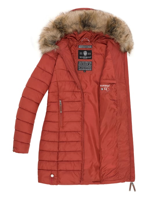 Chaqueta Marikoo Rose para mujer con diseño acolchado y cuello de pelo sintético desmontable - Image 6