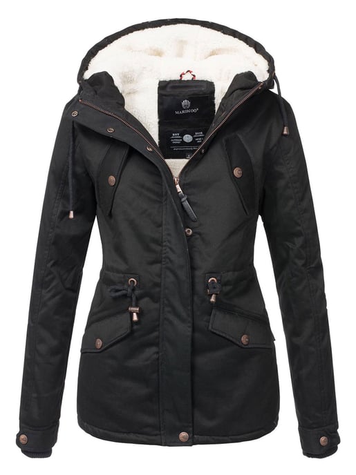 Chaqueta de invierno Marikoo Manolya para mujer con exterior de algodón y forro de borreguito - Image 1