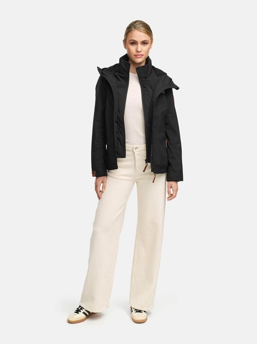 Chaqueta de entretiempo Marikoo Erdbeere para mujer con doble cuello y forro polar - Image 1